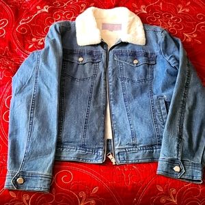 Madden Girl Fleece Jean Jacket